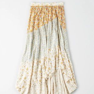 AE HIGH-WAISTED PRINTED HI LOW MIDI SKIRT